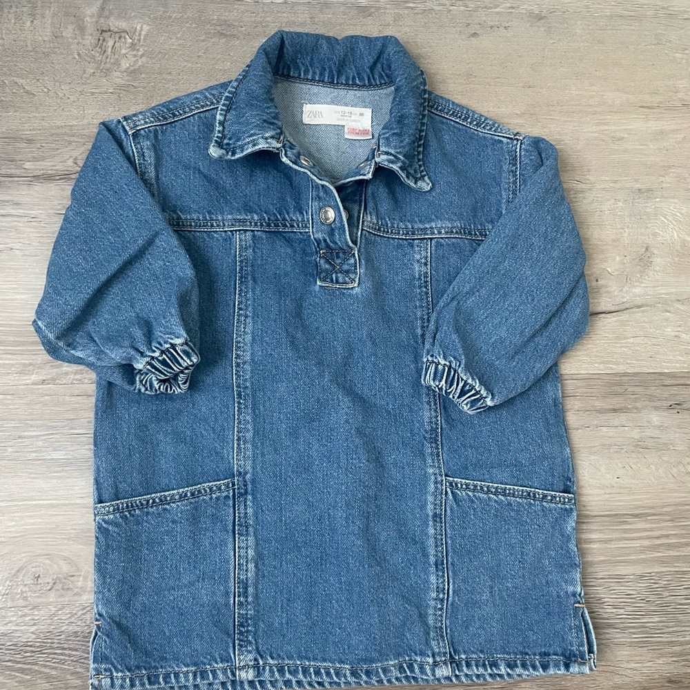 Zara denim jean dress size 12/18 months